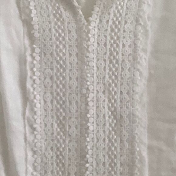 TALBOTS WHITE FULLY LINED COTTON 100% EYELET MIDI SLEEVELESS DRESS SIZE … - Picture 4 of 15